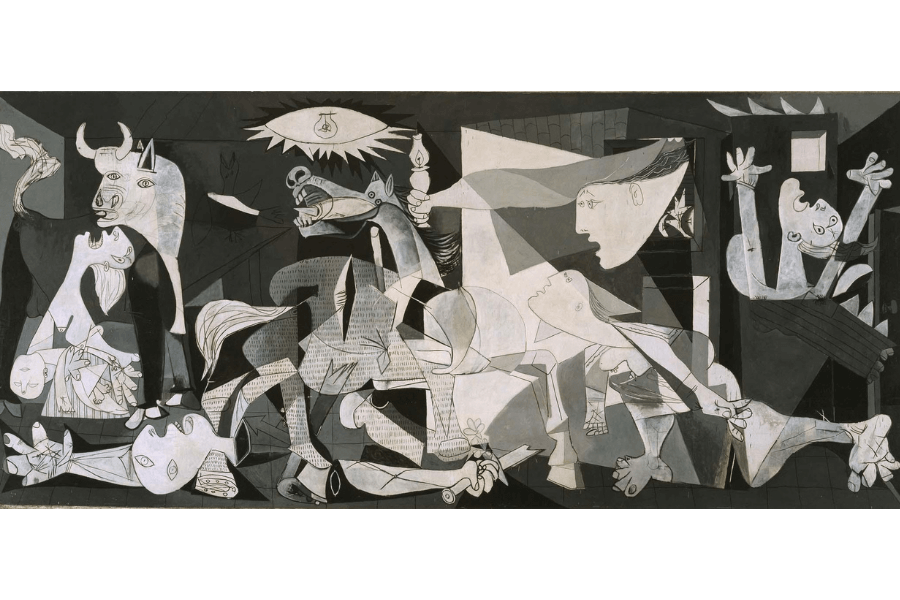 Tranh Guernica của họa sĩ nổi tiếng thế giới Pablo Picasso, biểu tượng đau thương chiến tranh tàn khốc.